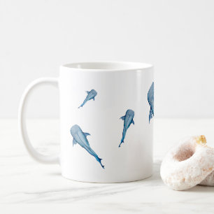 Watercolor whale shark coffee mug