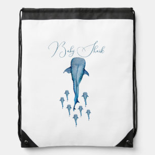 Watercolor whale shark drawstring bag