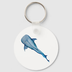 Watercolor whale shark keychain