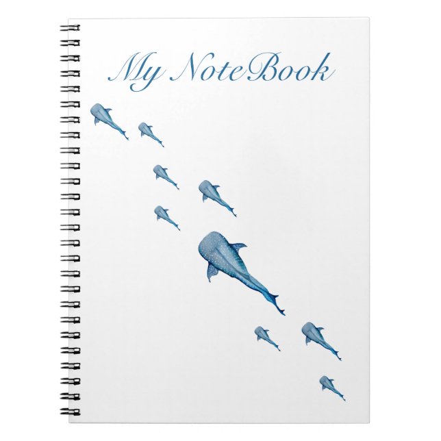 Watercolor whale shark notebook (Front)