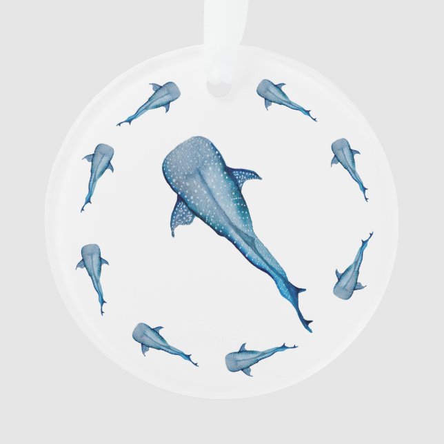 Watercolor whale shark ornament (Front)