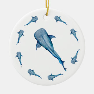Watercolor whale shark ornament