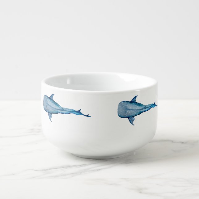 Watercolor whale shark soup mug (Front)