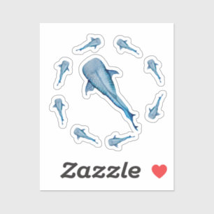 Watercolor whale shark sticker