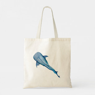 Watercolor whale shark tote bag