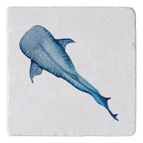 Watercolor whale shark trivet