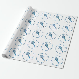 Watercolor whale shark wrapping paper