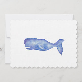 Watercolor Whale Thank You Card