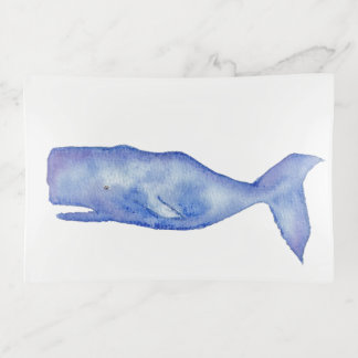 Watercolor whale tray