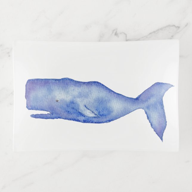 Watercolor whale tray (Front)