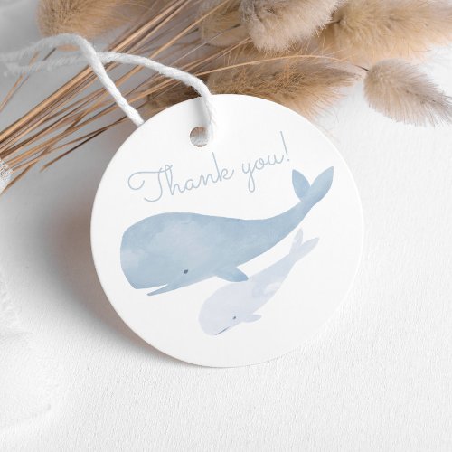 Watercolor Whale Under the Sea Baby Shower Favor Tags