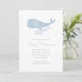 Watercolor Whale Under the Sea Baby Shower Invitation (Standing Front)