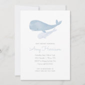 Watercolor Whale Under the Sea Baby Shower Invitation (Front)