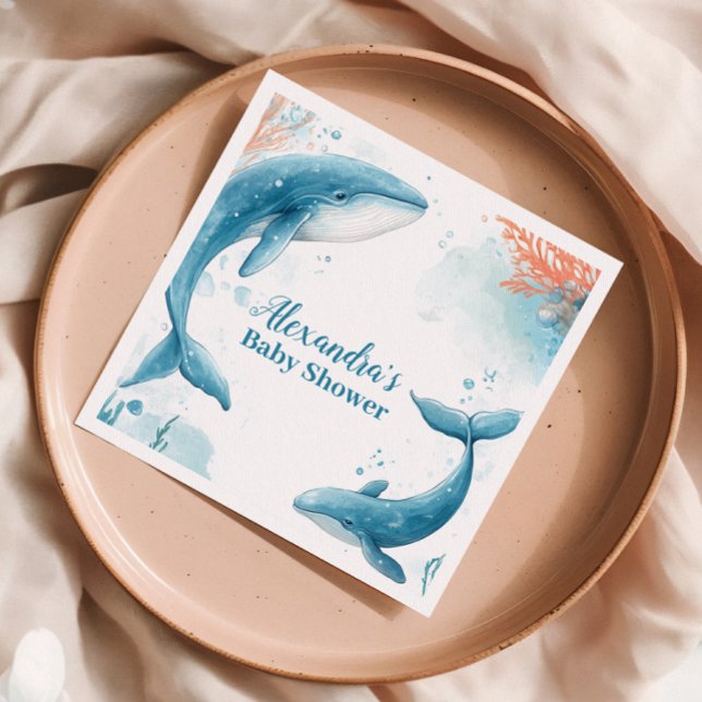 Watercolor Whale Under the Sea  Napkins (Creator Uploaded)