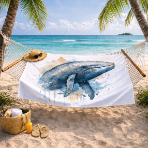 Watercolor Whale Wonder Bath Towel