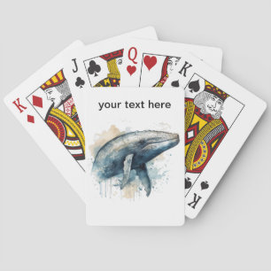 Watercolor Whale Wonder, custom Poker Cards