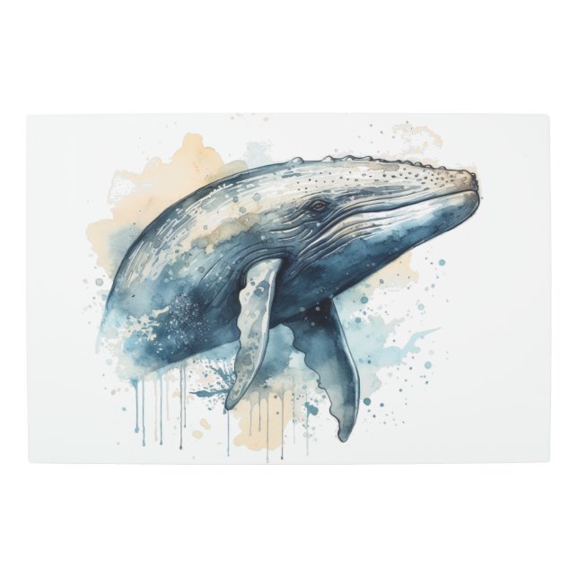 Watercolor Whale Wonder Metal Print (Front)