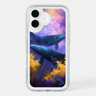 Watercolor Whales Abstract Ocean Garden iPhone 16 Case