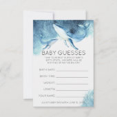 Watercolor Whales | Baby Shower Guessing Game Invitation (Front)