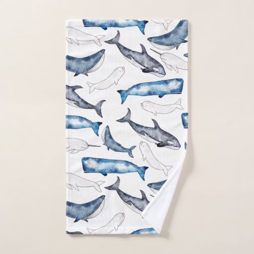 Watercolor Whales Bath Towel Set | Zazzle