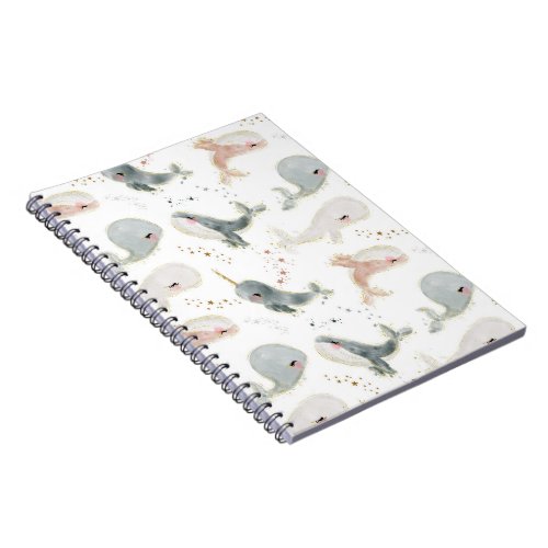 Watercolor Whales  Notebook