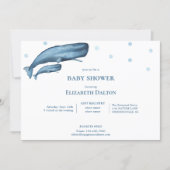 Watercolor Whales Ocean Baby Shower Invitation (Front)