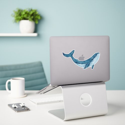 Watercolor whales sticker