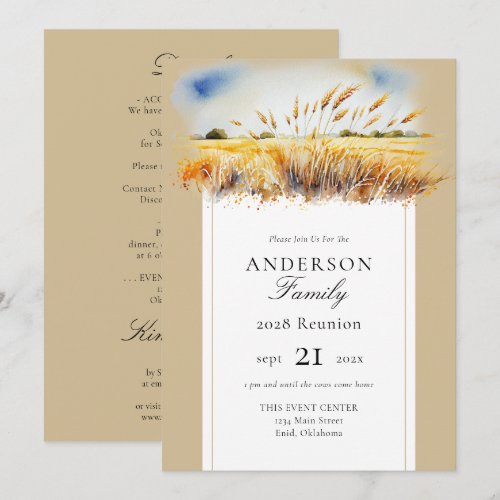 Watercolor Wheat Field Family Reunion