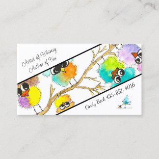 Watercolor Whimsical Birds Business Card-Cindy Card