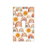 Watercolor Whimsical Boho Rainbow And Sun Kids   Light Switch Cover at Zazzle