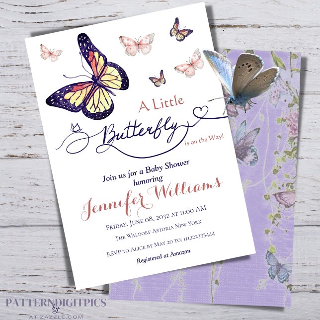 Watercolor Whimsical Butterfly Garden Baby Shower  Invitation (Creator Uploaded)