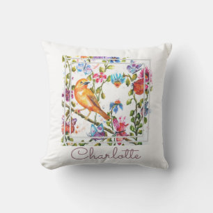 Watercolor Whimsical Chic Throw Pillow