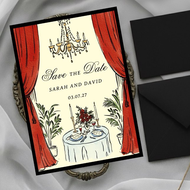 Watercolor Whimsical Glamour Save the Date Invitation (Creator Uploaded)