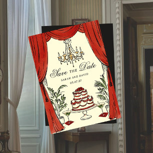 Watercolor Whimsical Glamour Save the Date Invitation