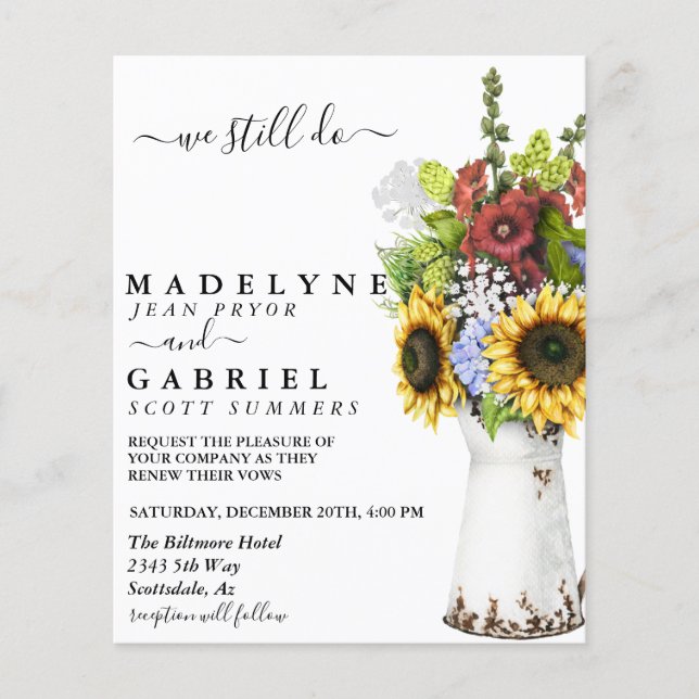 Watercolor Whimsical Sunflower Renewal Still Do  (Front)