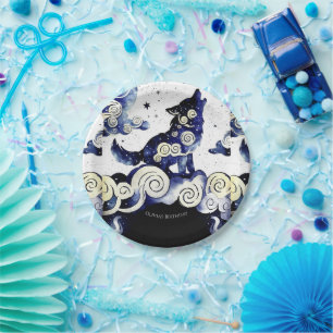 Watercolor Whimsy Wolf Birthday Paper Plates
