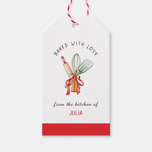 Watercolor Whisk bakers Holiday baking  Gift Tags