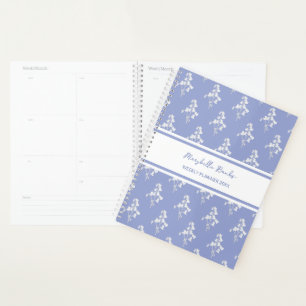 Watercolor White and Purple Bellflower Weekly Planner