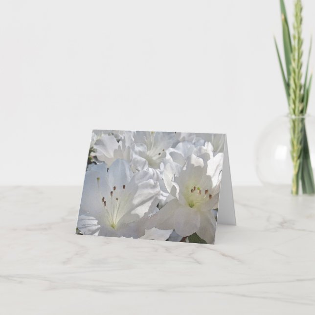 Watercolor White Azaleas Note Card (Front)
