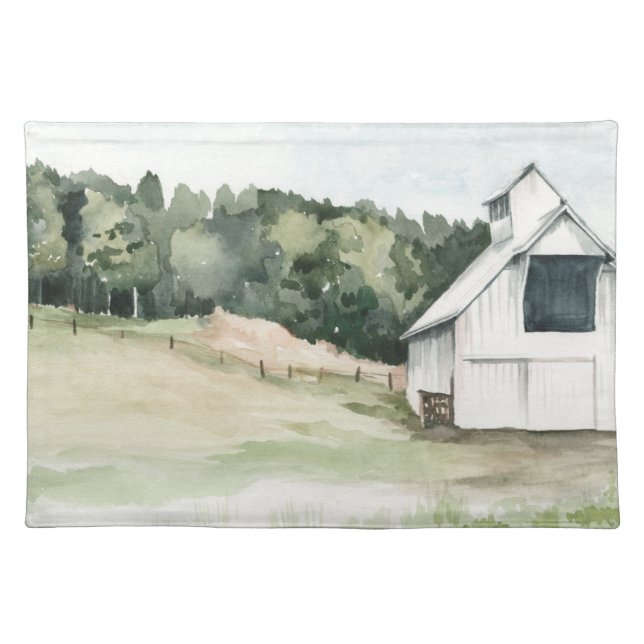 Watercolor White Barn Cloth Placemat (Front)