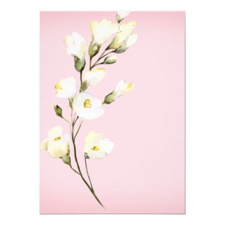 *~* Watercolor White Beach Rose Buds Bridal Shower Invitation