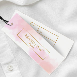 Watercolor White Business Clothing Hang tag Gold
