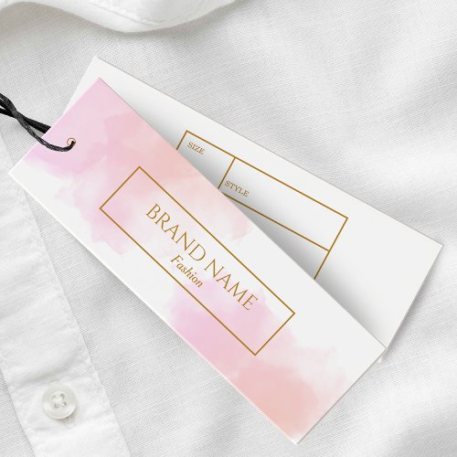 Watercolor White Business Clothing Hang tag  Gold