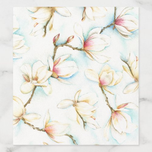 Watercolor White Flowers Envelope Liner