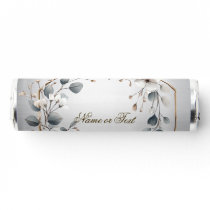 Watercolor White Flowers Golden Frame Silver Teal Breath Savers® Mints