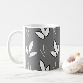 Watercolor White Flowers Grey Elegant