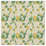 Watercolor White Lemon Fruit Pattern  Fabric
