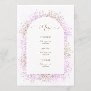 watercolor white lilac flowers menu