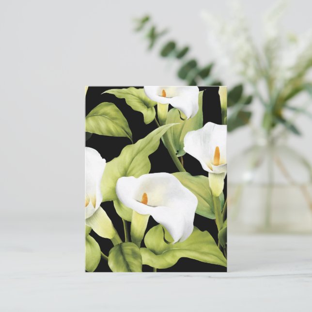 Watercolor White Lily 4 Postcard (Standing Front)