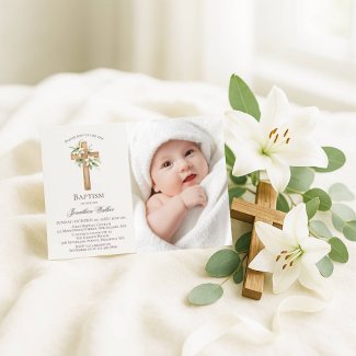 Watercolor White Lily Floral Baptism Photo